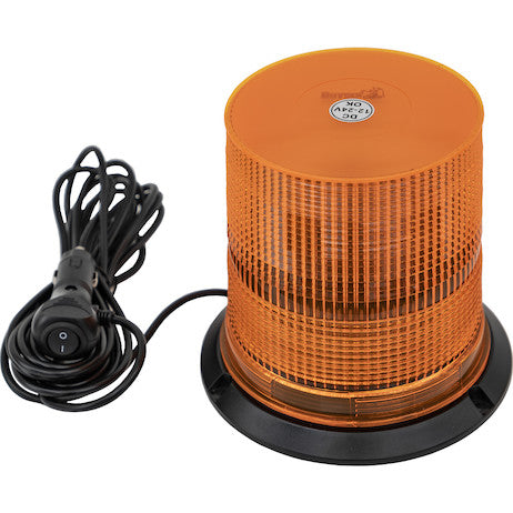 6.5 Inch by 6.5 Inch Amber LED Beacon Light With Tall Lens 