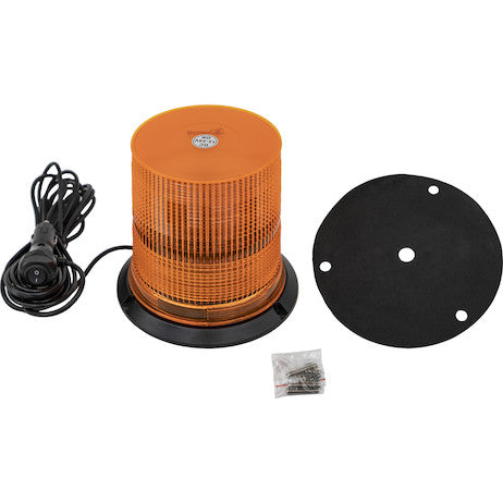 6.5 Inch by 6.5 Inch Amber LED Beacon Light With Tall Lens 