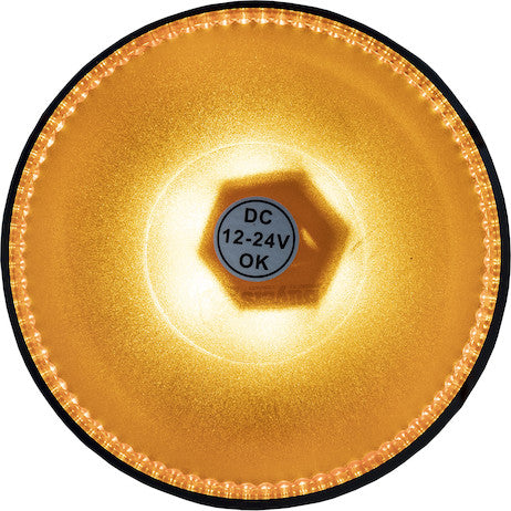 6.5 Inch by 6.5 Inch Amber LED Beacon Light With Tall Lens 