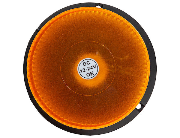 6.5 Inch by 6.5 Inch Amber LED Beacon Light With Tall Lens 