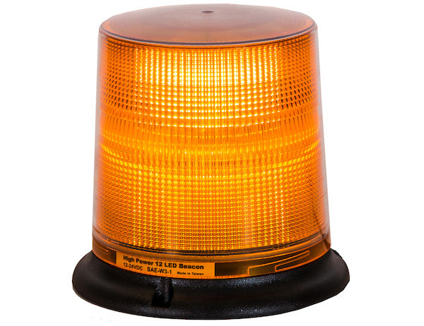6.5 Inch by 6.5 Inch Amber LED Beacon Light With Tall Lens  (Magnetic Mount with 10 Foot Auxiliary Power Cord)