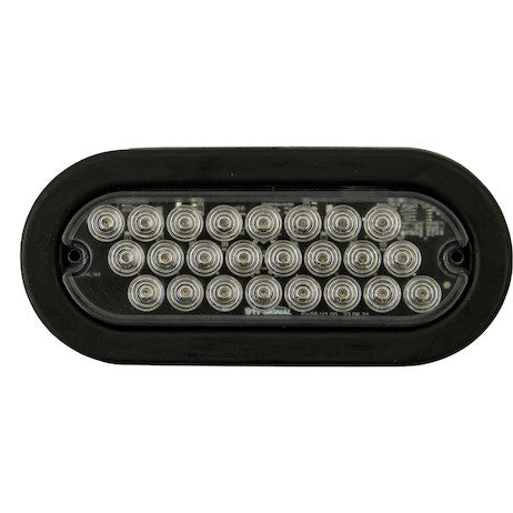 6 Inch Quad Flash Oval Recessed Strobe Light - Amber/Clear