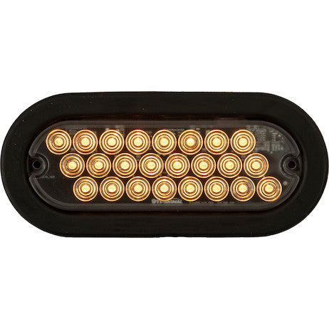 6 Inch Quad Flash Oval Recessed Strobe Light - Amber/Clear