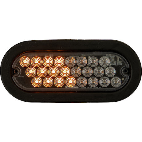 6 Inch Quad Flash Oval Recessed Strobe Light - Amber/Green