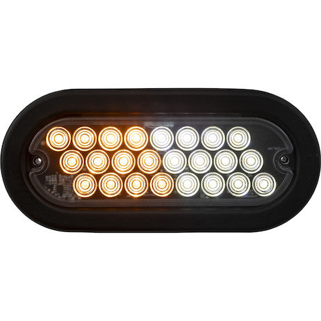 6 Inch Quad Flash Oval Recessed Strobe Light - Amber/Green