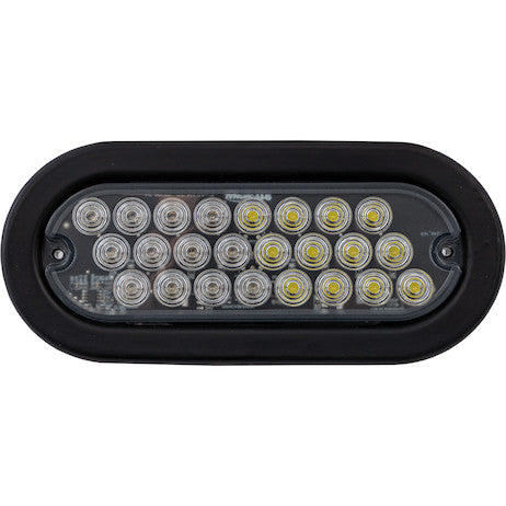6 Inch Quad Flash Oval Recessed Strobe Light - Amber/Green