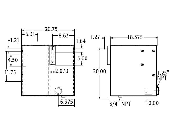 30 Gallon Stainless Steel Bulkhead Hydraulic Reservoir