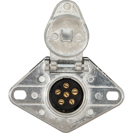 6-Way Die Cast Metal Trailer Connector - Truck Side