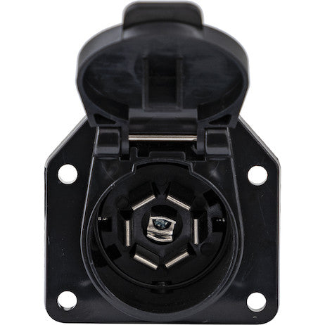 6-Way Round to 7-Way Flat RV Adapter with 8 Inch Prewired Cable