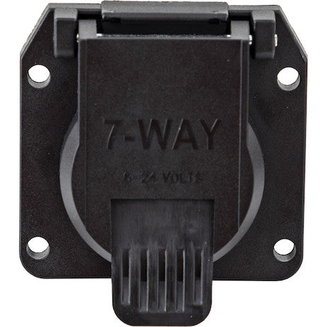 7-Way Black Plastic Flat Pin Truck Receptable