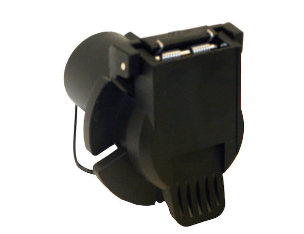 7-Way Black Plastic Flat Pin Truck Receptable with Twist Lock