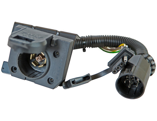 7-Way Dual-Plug OEM Trailer Connector with 8 Inch Prewired Cable
