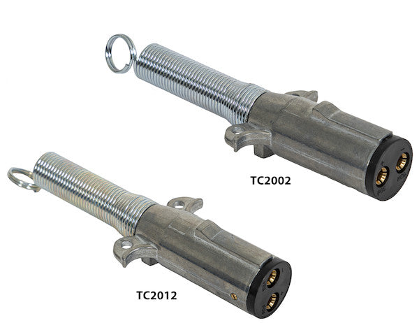 TC2002 - 2-Way Die-Cast Zinc Trailer Connector -Trailer Side - Horizontal Pins with Spring