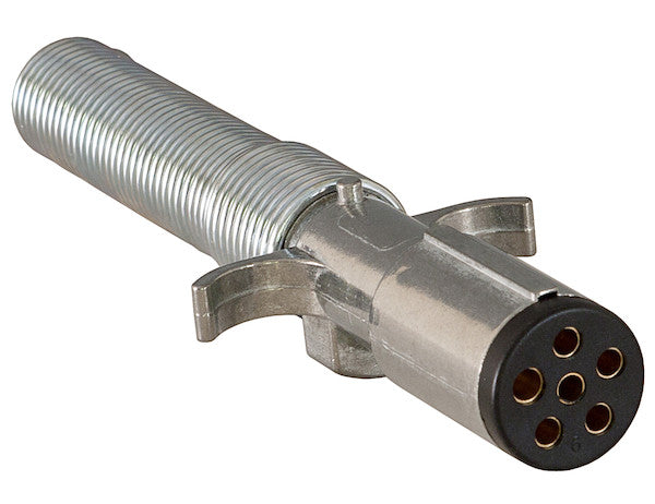 6-Way Die-Cast Metal Trailer Connector  with Spring - Trailer Side