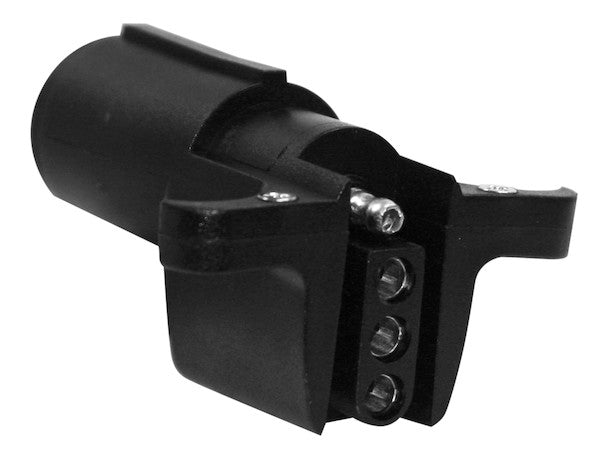 6-Way Round to 4-Flat Plastic Trailer Connector Adapter