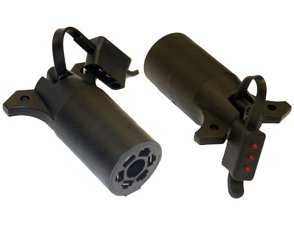 7-Way Flat to 4-Flat Plastic Trailer Connector Adapter with LED Tester