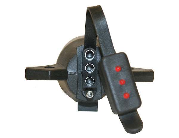 7-Way Flat to 4-Flat Plastic Trailer Connector Adapter with LED Tester