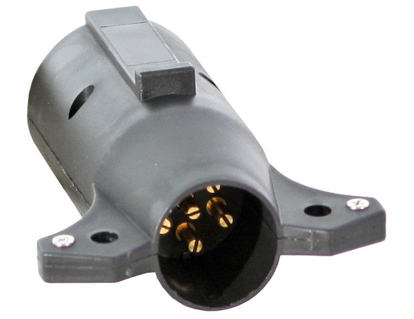 7-Way Flat to 6-Way Round Plastic Trailer Connector Adapter