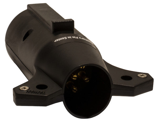 7-Way Flat to 6-Way Round Plastic Trailer Connector Adapter
