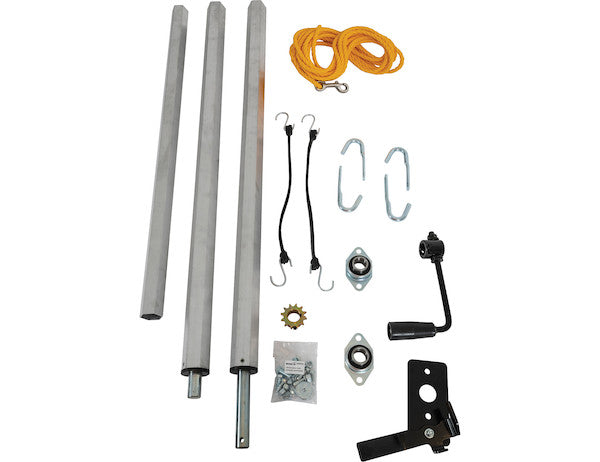 TDH7518 - Aluminum Tarp System with Deflector Housing and Mesh Tarp 7-1/2 X 18 Foot