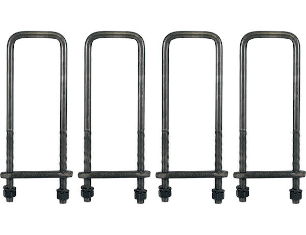 12 Inch Square Bend 5/8 Inch U-Bolt Kit-4 Sets