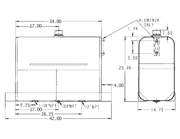 50 Gallon Upright Steel Hydraulic Reservoir