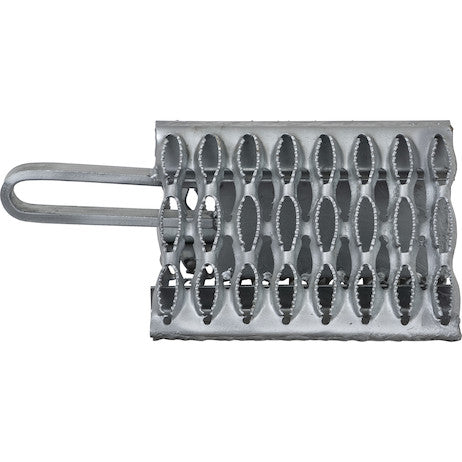 Orange Powder Coated Galvanized Serrated Wheel Chock with Handle 9x10x6 Inch