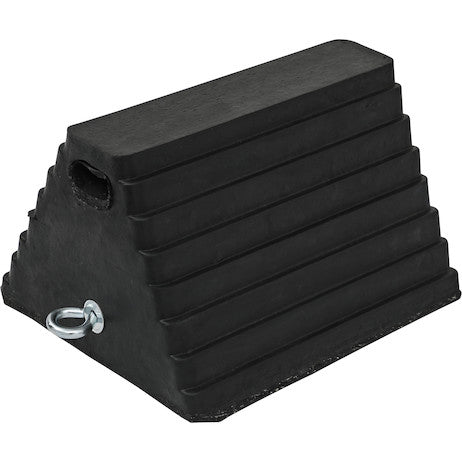Heavy Duty Rubber Wheel Chock with Chain Eye 10x8x6 Inch
