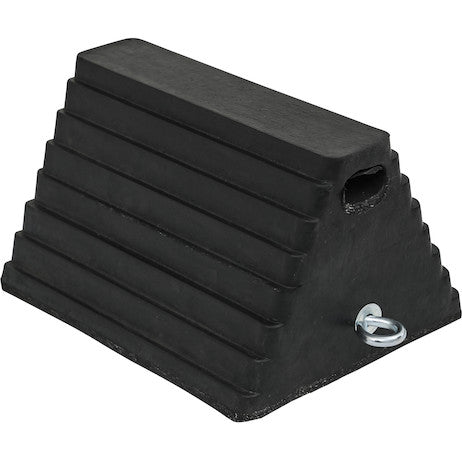 Heavy Duty Rubber Wheel Chock with Chain Eye 10x8x6 Inch