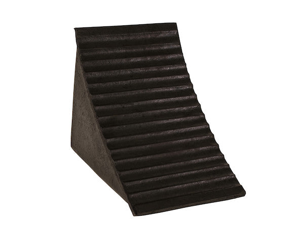 WC2556A - Heavy Duty Rubber Wheel Chock with Molded-In Handle/Chain Eye 7x10.25x8.13 Inch