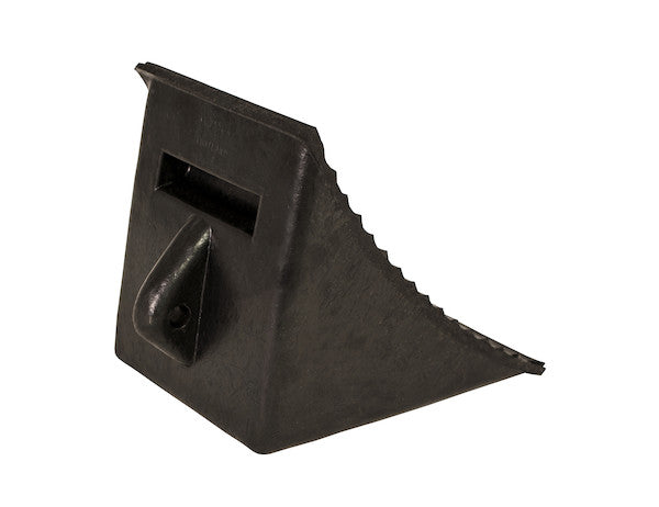 Heavy Duty Rubber Wheel Chock with Molded-In Handle/Chain Eye 7x10.25x8.13 Inch