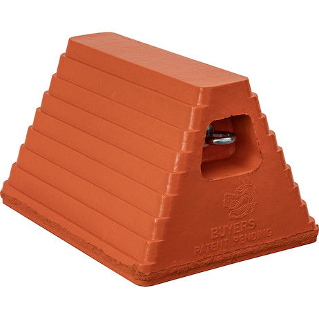 Heavy Duty Rubber Wheel Chock with Chain Eye 10x8x6 Inch