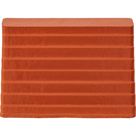 Orange Heavy Duty Rubber Wheel Chock with Recessed Chain Eye 10x8x6 Inch