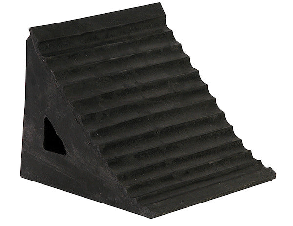 WC796R - Rubber Wheel Chock with Chain Eye 9.5x7x7 Inch