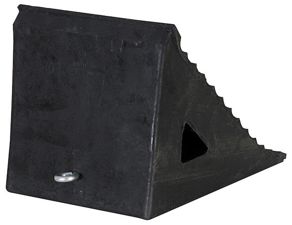 Rubber Wheel Chock with Chain Eye 9.5x7x7 Inch
