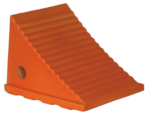 WC8118 - Large Orange Polyurethane Wheel Chock 8.69x11.25x8.13 Inch