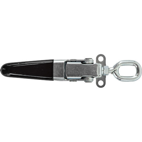 Heavy Duty Adjustable Draw Latch - Zinc Plated with Black Rubber Dipped Handle