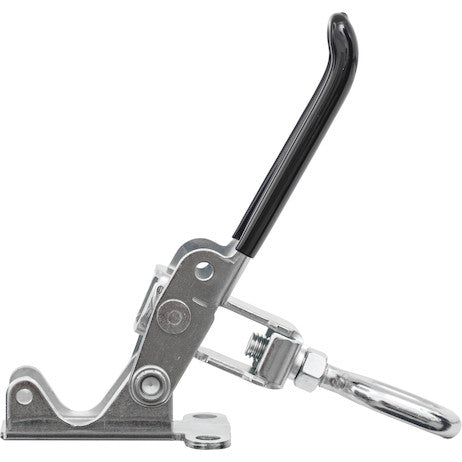 Heavy Duty Adjustable Draw Latch - Zinc Plated with Black Rubber Dipped Handle