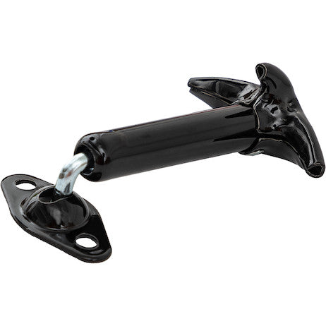 Spring-Loaded 90?? Hood Catch with Keeper and Hardware - Black Enamel Finish