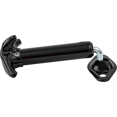 Spring-Loaded 90?? Hood Catch with Keeper and Hardware - Black Enamel Finish