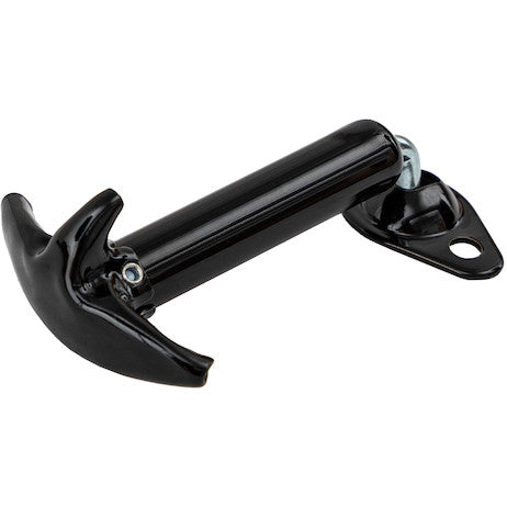 Spring-Loaded 90?? Hood Catch with Keeper and Hardware - Black Enamel Finish