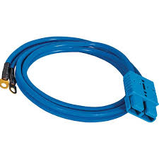 6 Foot Long Battery Side Booster Cables With Blue Quick Connect