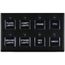 8 Function Switch Panel (Five On/Off, Three Momentary or On/Off)
