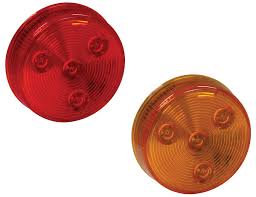 2.5 Inch Amber Round Marker/Clearance Light With 2 LED