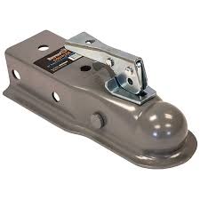 Straight Tongue Coupler - 2 Inch Ball, 3 Inch Channel, 300 Pound Tongue Weight, Primed Steel