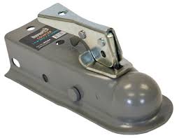 Straight Tongue Coupler - 2 Inch Ball, 2-1/2 Inch Channel, 300 Pound Tongue Weight, Zinc Plated