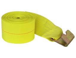 4 Inch x 27 Foot Winch Strap With Flat Hook - 15,000 Pound Capacity