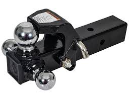 Tri-Ball Hitch with Pintle Hook and Chrome Towing Balls - 2-1/2 Inch Receiver