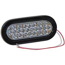 6 Inch Clear Oval Backup Light Kit with 24 LEDs (PL-2 Connection, Includes Grommet and Plug)