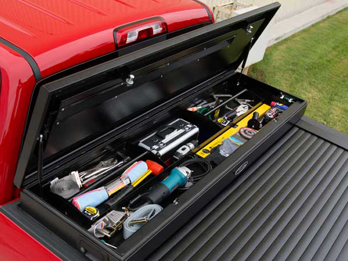 Truck Covers USA American Work Cover Sectioned Aluminum Toolbox & Roll Cover